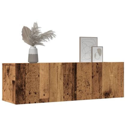 ТВ шкафове за стенен монтаж, 2 бр, старо дърво, 100x30x30 см