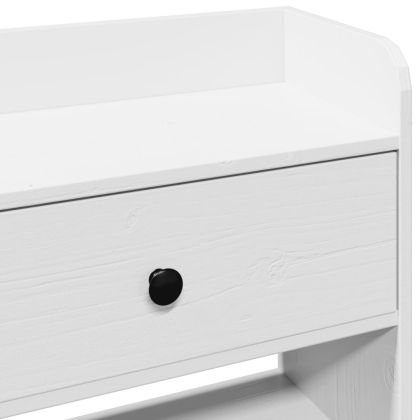 Горна табла с място за съхранение, 135 см, масивно дърво бор