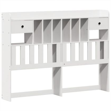 Рамка за легло без матрак, бял, 140x200 см, бор масив