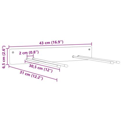 Стенни държачи за градински инструменти, 2 бр, черни, стомана