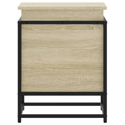 Кутия за съхранение, опушен дъб, 40x40x51,5 см, инженерно дърво