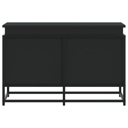 Кутия за съхранение, черна, 80x40x51,5 см, инженерно дърво