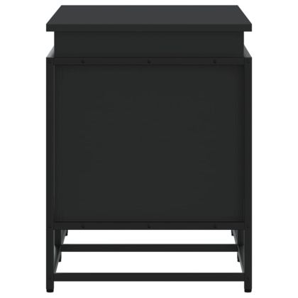 Кутия за съхранение, черна, 80x40x51,5 см, инженерно дърво