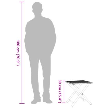 Градински трапезен комплект, 5 части, сгъваем, сив, полиратан