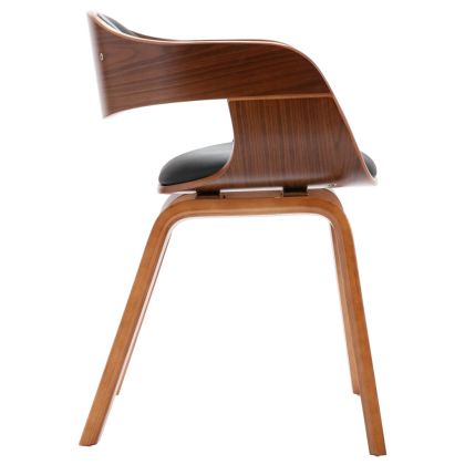 Трапезни столове, 4 бр, извито дърво и изкуствена кожа