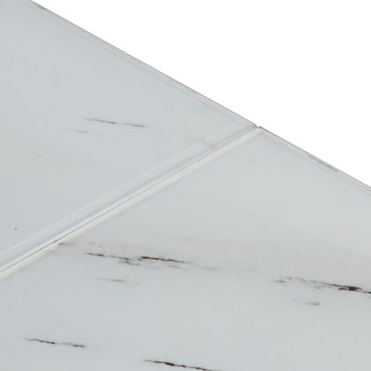 Кафе маса, сребриста, неръждаема стомана и закалено стъкло