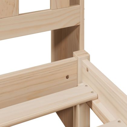 Легло с етажерка за книги, без матрак, 140x200 см, бор масив