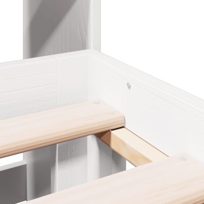 Легло с етажерка за книги, без матрак, 140x190 см, бор масив