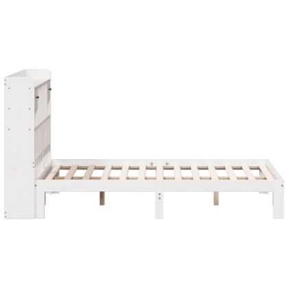 Легло с етажерка за книги, без матрак, 160x200 см, бор масив