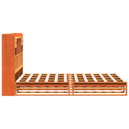 Легло с етажерка за книги, без матрак, 160x200 см, бор масив