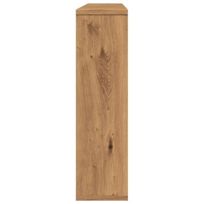 Огледален шкаф с LED, дъб артизан, 76x15x55 см, инженерно дърво