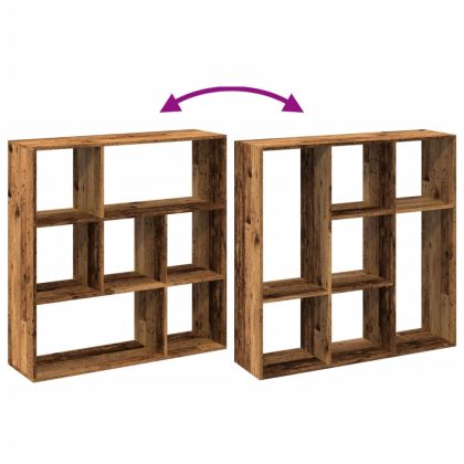 Разделител за стая / библиотека, старо дърво, 102x29x103,5 см