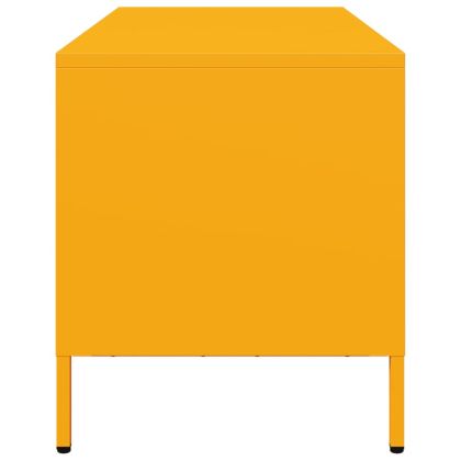 ТВ шкаф горчица жълто 101,5x39x43,5 см студеновалцувана стомана