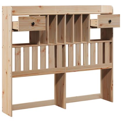 Горна табла с място за съхранение, 135 см, масивно дърво бор