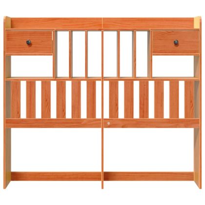 Горна табла с място за съхранение, 135 см, масивно дърво бор