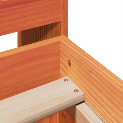 Рамка за легло без матрак, восъчнокафяв, 140x200 см, бор масив