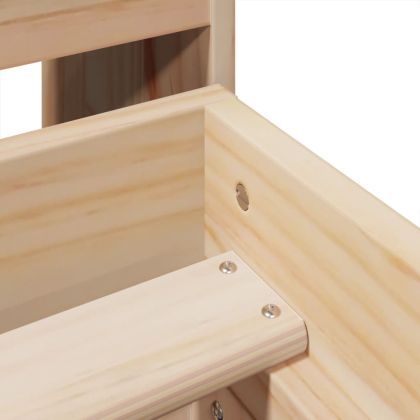 Рамка за легло без матрак, 135x190 см, масивна чамова дървесина