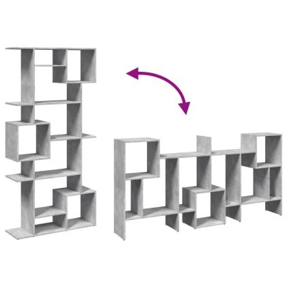 Библиотека, бетонно сива, 92x29x188 см, инженерно дърво