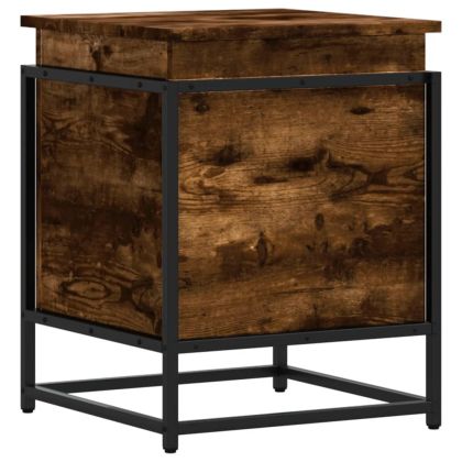 Кутия за съхранение, опушен дъб, 40x40x51,5 см, инженерно дърво