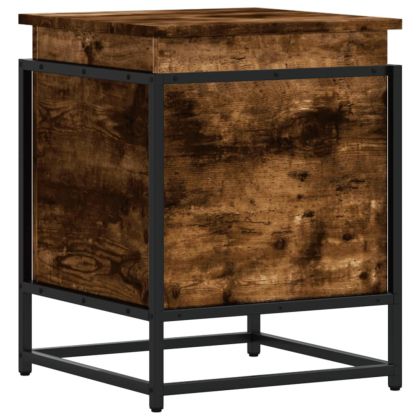 Кутия за съхранение, опушен дъб, 40x40x51,5 см, инженерно дърво