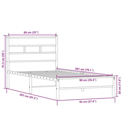 Рамка за легло без матрак сонома дъб 90x200 см инженерно дърво