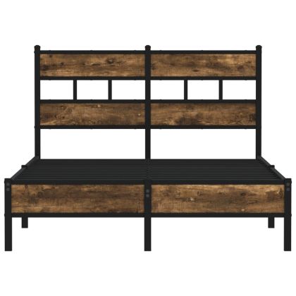 Рамка за легло, без матрак, с табла, опушен дъб, 120x190 см