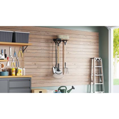 Стелаж за съхранение на градински инструменти, черни стомана