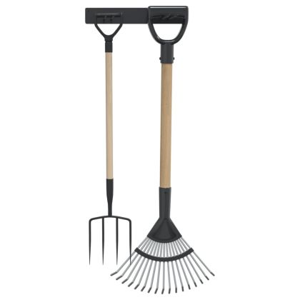 Стелаж за съхранение на градински инструменти, черни стомана