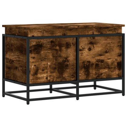 Кутия за съхранение, опушен дъб, 80x40x51,5 см, инженерно дърво