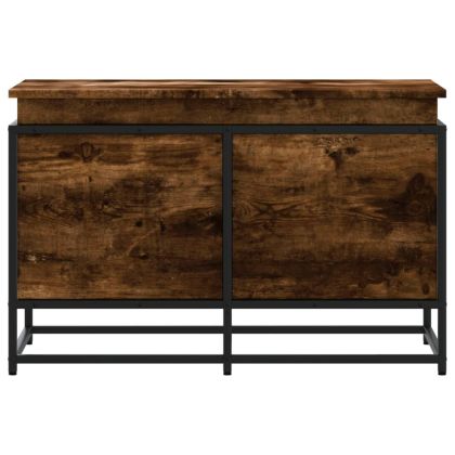 Кутия за съхранение, опушен дъб, 80x40x51,5 см, инженерно дърво