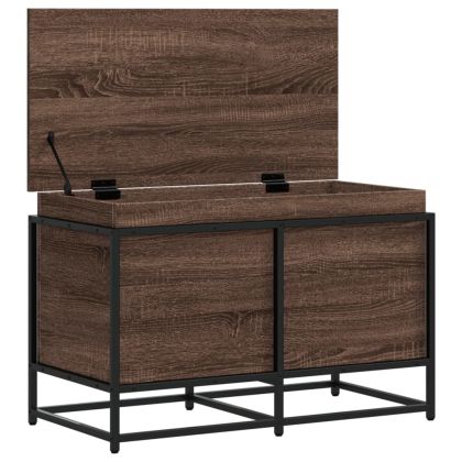 Кутия за съхранение, кафяв дъб, 80x40x51,5 см, инженерно дърво