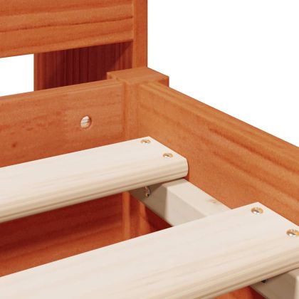 Легло с етажерка за книги, без матрак, 140x200 см, бор масив