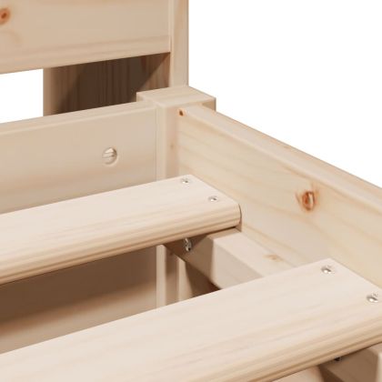 Легло с етажерка за книги, без матрак, 135x190 см, бор масив