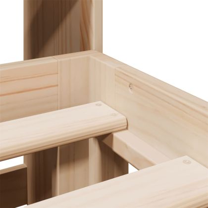 Легло с етажерка за книги, без матрак, 140x200 см, бор масив