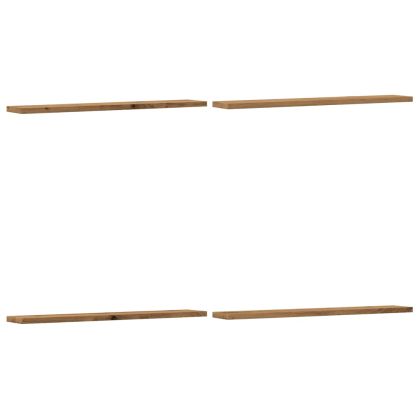 Рафтове за книги 4 бр дъб артизан 60x10x1,5 см инженерно дърво