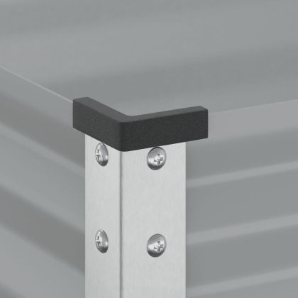 Градинска кашпа, сива, 45x45x88 см, стомана