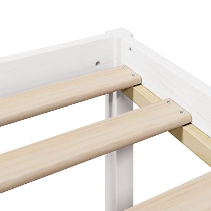 Легло с етажерка за книги, без матрак, 160x200 см, бор масив