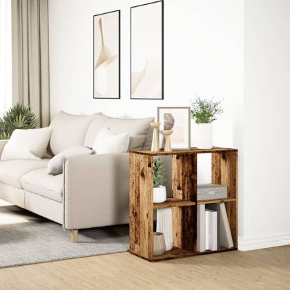 Разделител за стая / библиотека, старо дърво, 69,5x29x69,5 см