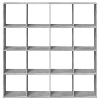 Библиотека, бетонно сива, 137,5x29x137,5 см, инженерно дърво