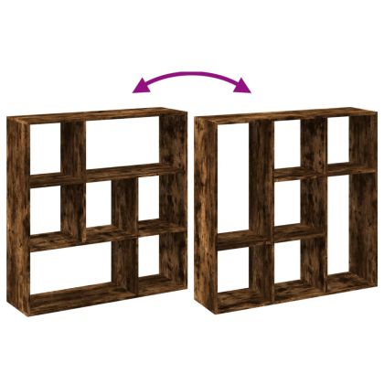 Разделител за стая / библиотека, опушен дъб, 102x29x103,5 см
