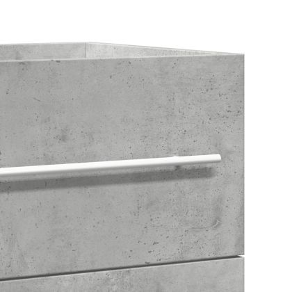 Шкаф за мивка, бетонно сиво, 80x38,5x48 см, инженерно дърво