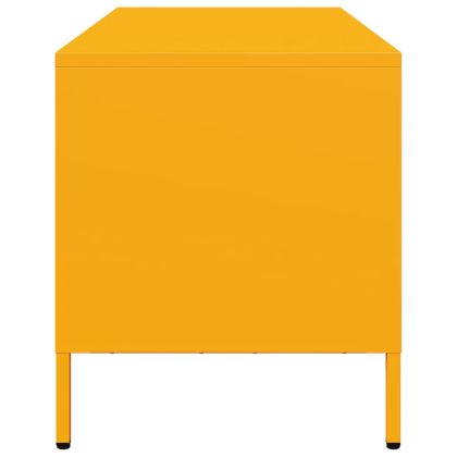 ТВ шкаф горчица жълто 101,5x39x43,5 см студеновалцувана стомана