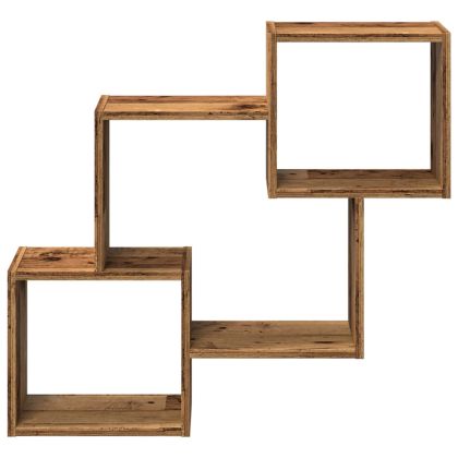 Стенен шкаф, 78x18x71 см, старо дърво, инженерно дърво