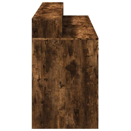 Бюро с LED осветление, Опушен дъб, 160x55x91см, инженерно дърво