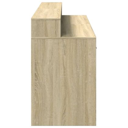 Бюро с LED осветление сонома дъб 160x55x91 см инженерно дърво