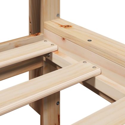 Рамка за легло без матрак, 140x200 см, масивна чамова дървесина