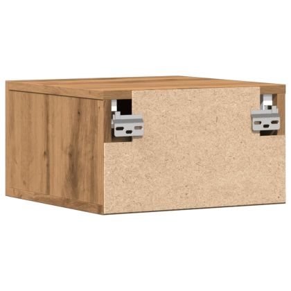 Нощни шкафчета за стенен монтаж, 2 бр, дъб артизан, 35x35x20 см