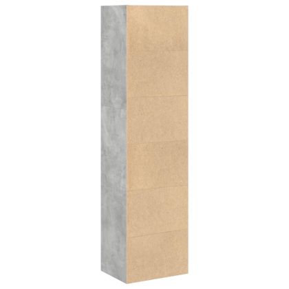 Библиотека, бетонно сива, 40x30x152 см, инженерно дърво