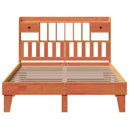 Рамка за легло без матрак, восъчнокафяв, 150x200 см, бор масив