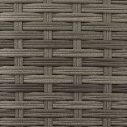 2-местен градински диван с чадър и табуретки сив полиратан